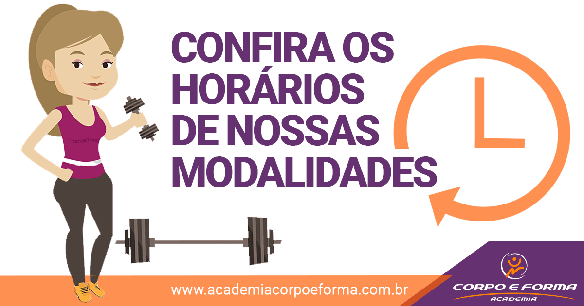 HORÁRIOS Academia Corpo e Forma